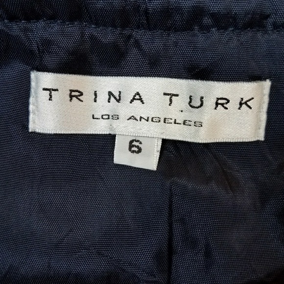 Trina Turk Skirt Knit Tweed Red White Blue Ribbon detail waistband fringe hem 6 - Picture 5 of 6